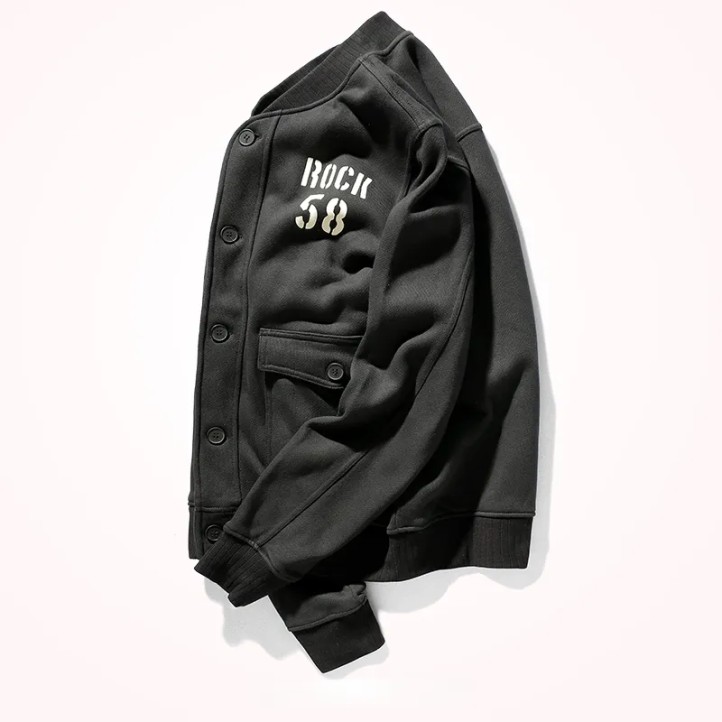 Rock 85 Retro Baseball Jacket "Black"