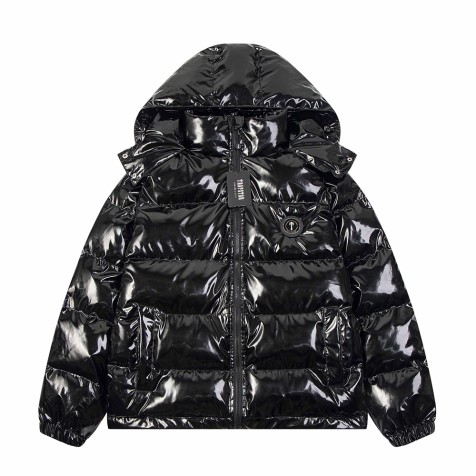 Trapstar Detachable Hooded Puffer Jacket | Shiny Black