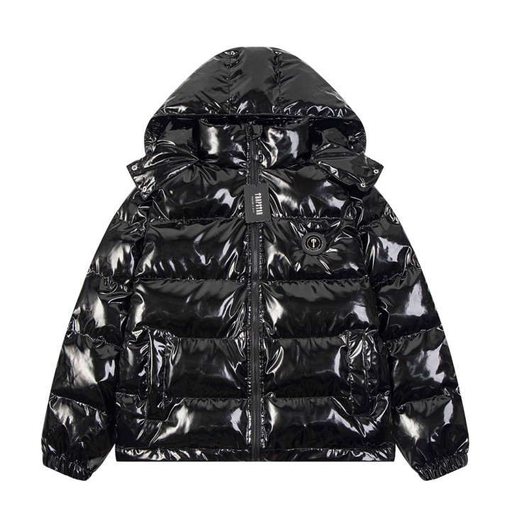 Trapstar Detachable Hooded Puffer Jacket | Shiny Black