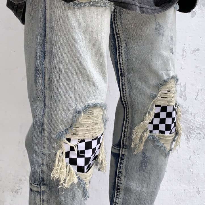 Checkered FOG Jeans | Blue