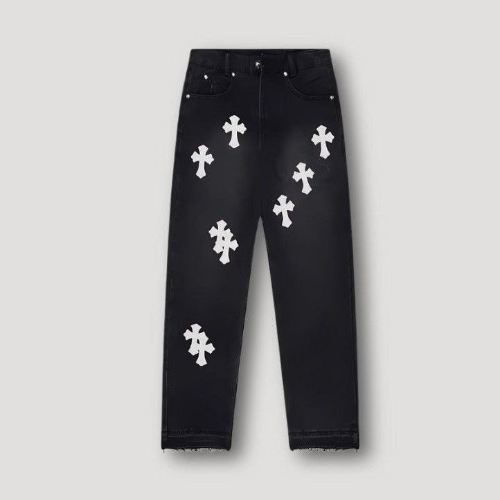 Chrome Hearts White Cross Jeans | Black