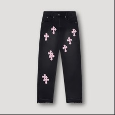 Chrome Hearts Pink Cross Jeans | Black