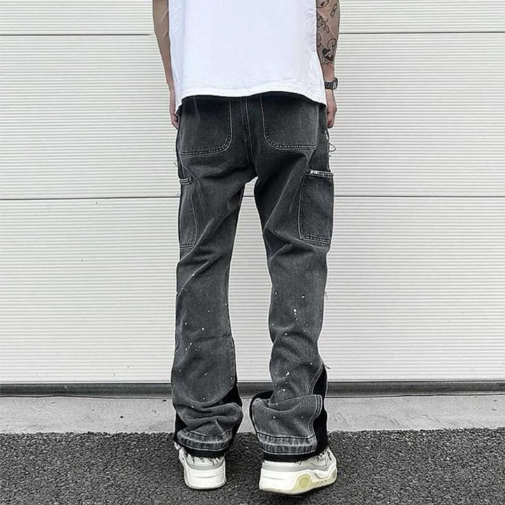 Gallery Dept. Vintage Flare Painted Carpenter Jeans | Grey/Black