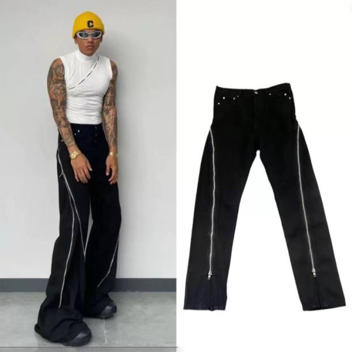 Rick Owens Bolan Banana Zipper Flare Jeans