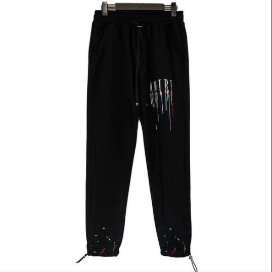 AMIRI Embroidered Paint-Drip Pants | Black