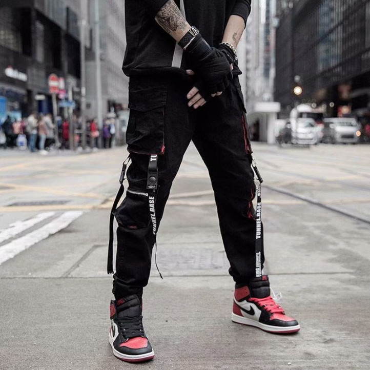 Cargo Joggers | Black-Red