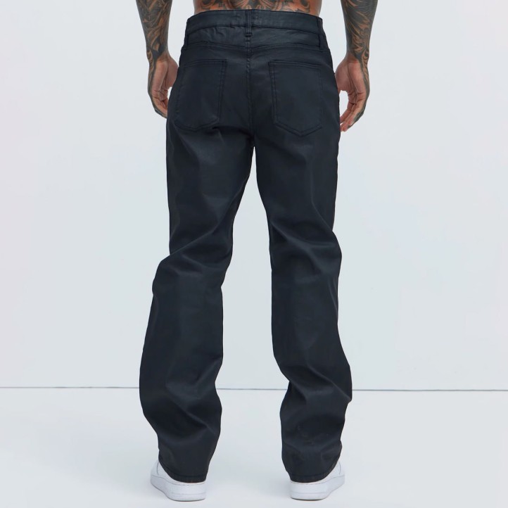 Chaos Embroidery Straight Jeans | Black