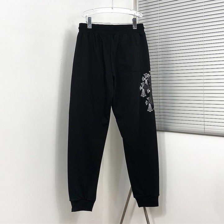 Chrome Hearts Leather Cross Jogger Pants | Black