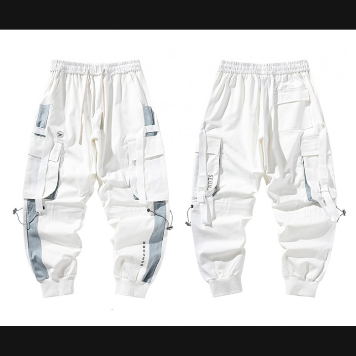 Cargo Jogger Pants | White-grey