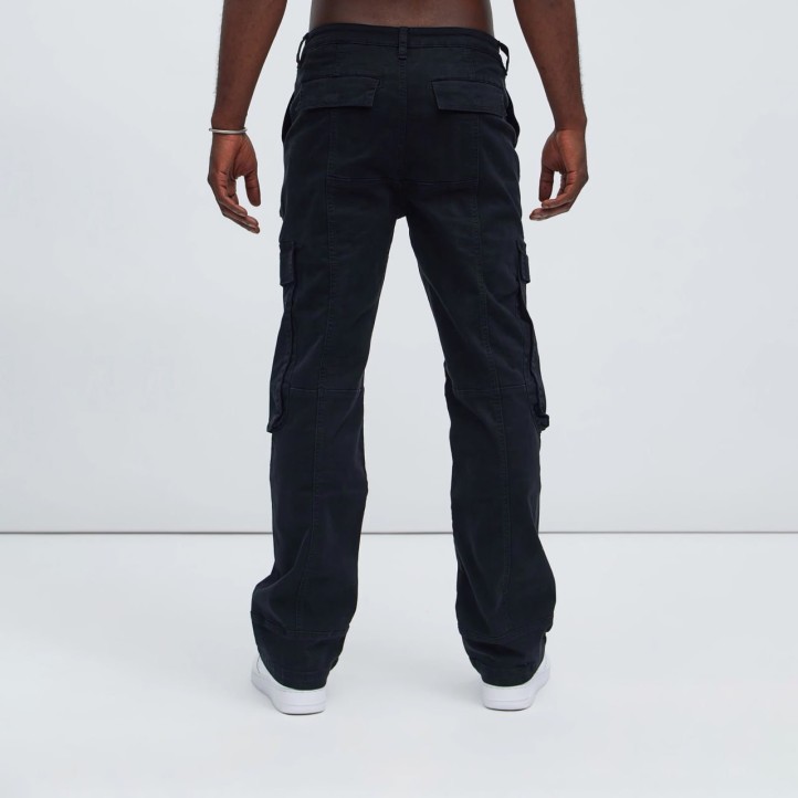 Psyche Straight Cargo Jeans | Black