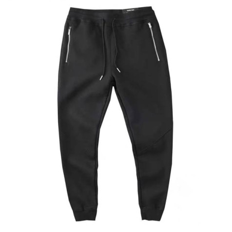 Zipper Pleated Jogger Pants | Black