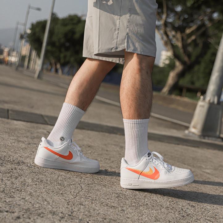 Nike Air Force 1 Low "Spray Paint Swoosh" White/Orange/Red