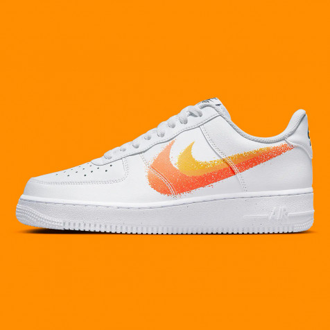 Nike Air Force 1 Low "Spray Paint Swoosh" White/Orange/Red WMNS