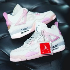 Nike Air Jordan Retro 4 x Off-White "Grey/Soft Pink" wmns