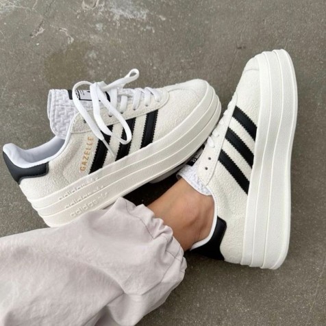 Adidas Gazelle Bold White/Black WMNS