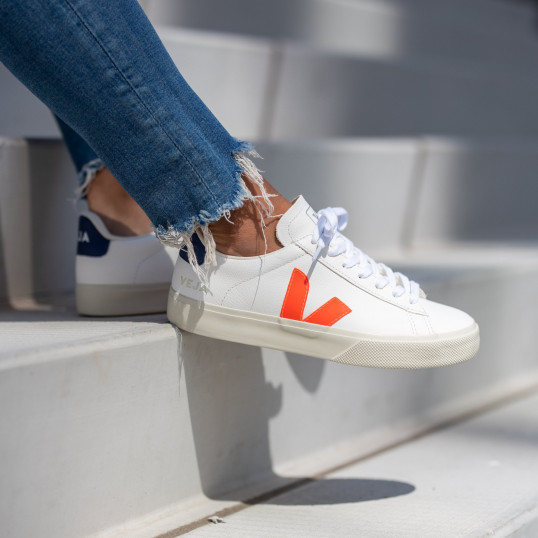 Veja CAMPO Sneakers "White/Orange Fluo" WMNS
