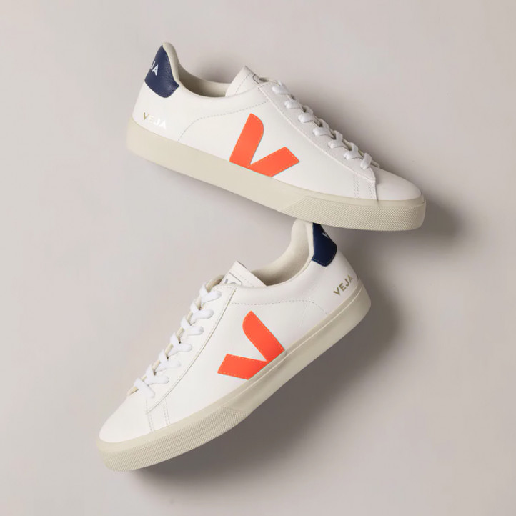 Veja CAMPO Sneakers "White/Orange Fluo" WMNS