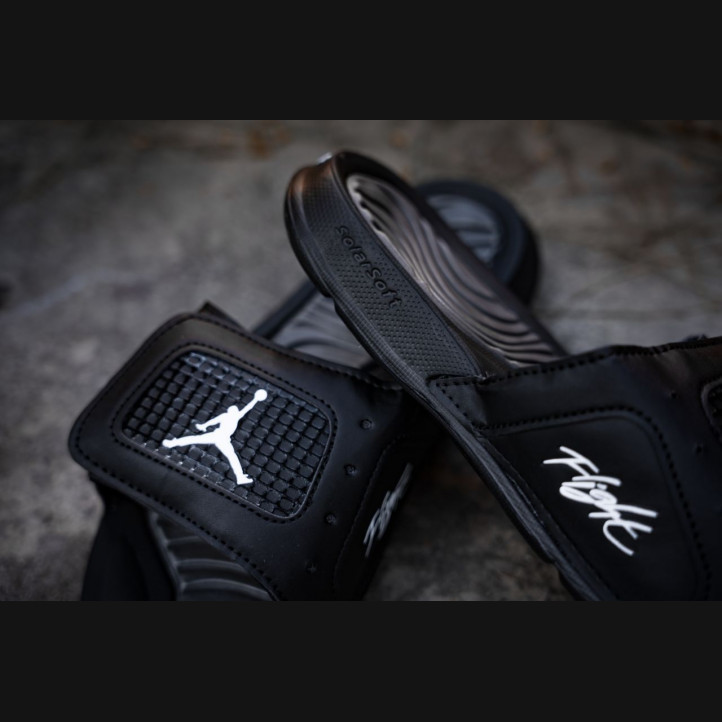 Тапочки Air Jordan Retro 4 | Чёрные