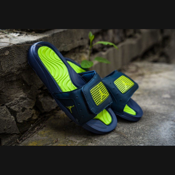 Тапочки Air Jordan Retro 4 | Сине-Зеленые 