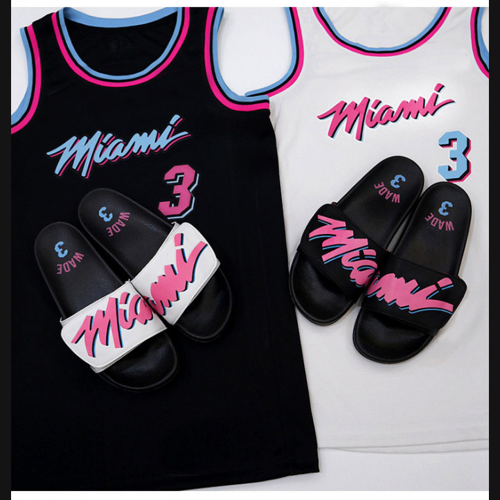 Тапочки Miami Heat Dwyane Wade | Белые