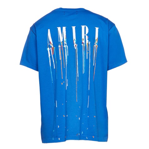 Футболка Amiri Paint Drip Core Logo | Blue