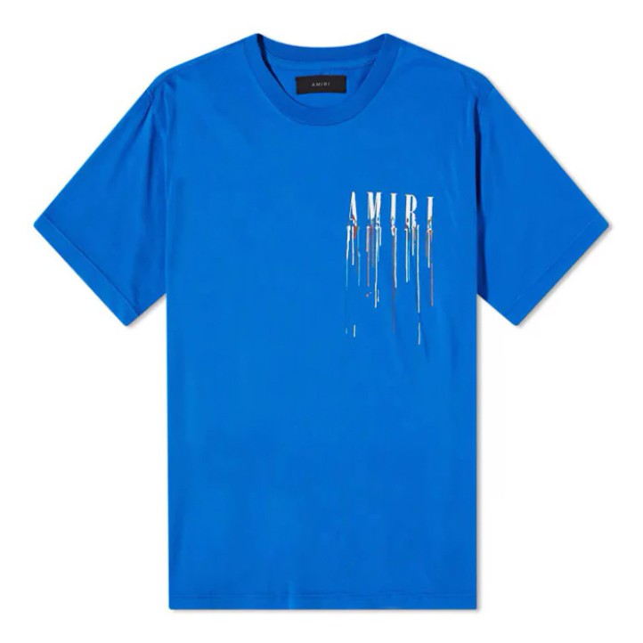 Футболка Amiri Paint Drip Core Logo | Blue