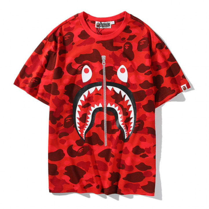 Футболка BAPE Shark | Красный камуфляж