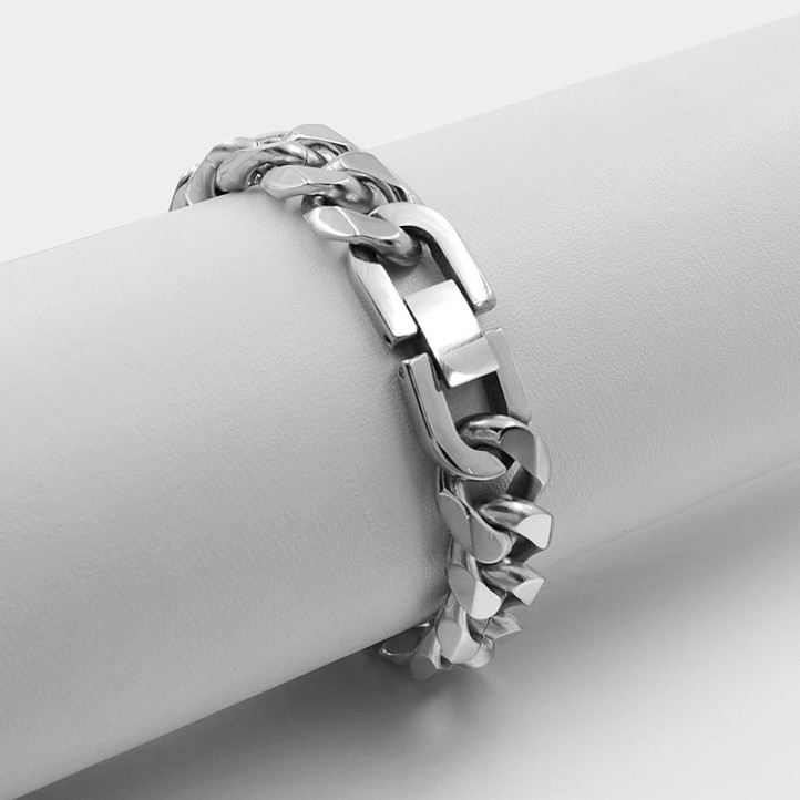 Miami Cuban Bracelet 13mm x 20cm | Silver | Titanium Steel