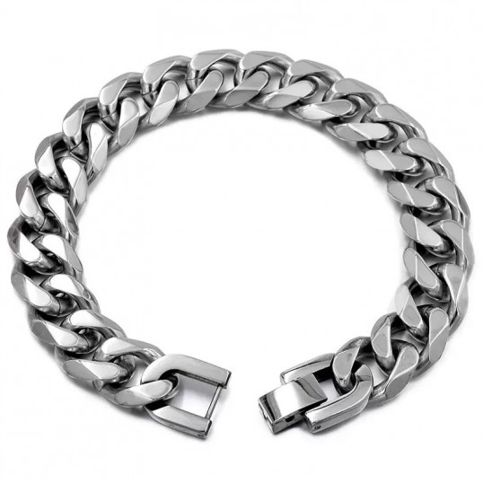 Miami Cuban Bracelet 13mm x 20cm | Silver | Titanium Steel