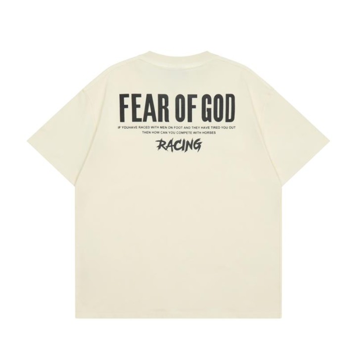 Футболка Fear Of God Racing | Бежевая