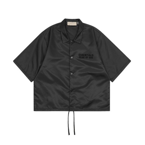 Fear Of God Essentials Oversized Nylon Shirt FW22  | Black