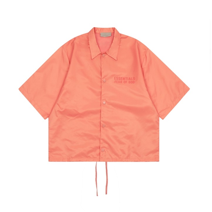 Fear Of God Essentials Oversized Nylon Shirt FW22  | Coral