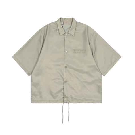 Fear Of God Essentials Oversized Nylon Shirt FW22  | Smoke