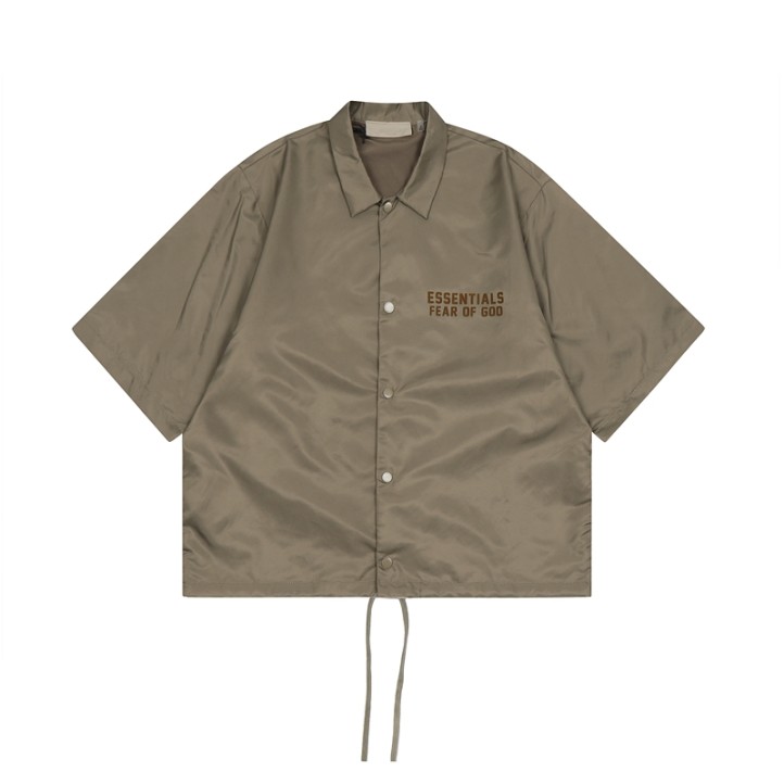 Fear Of God Essentials Oversized Nylon Shirt FW22  | Wood