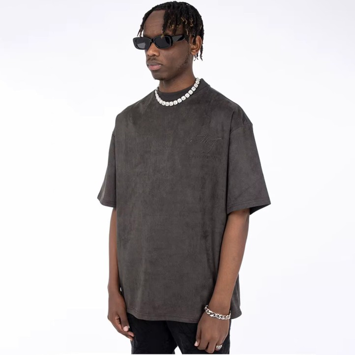 Футболка MT99 Embroidere Oversized Suede | Dark Grey