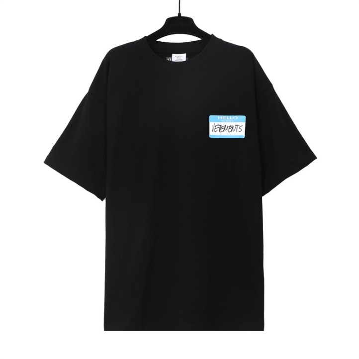 Футболка Vetements Hello My Name Is | Черная