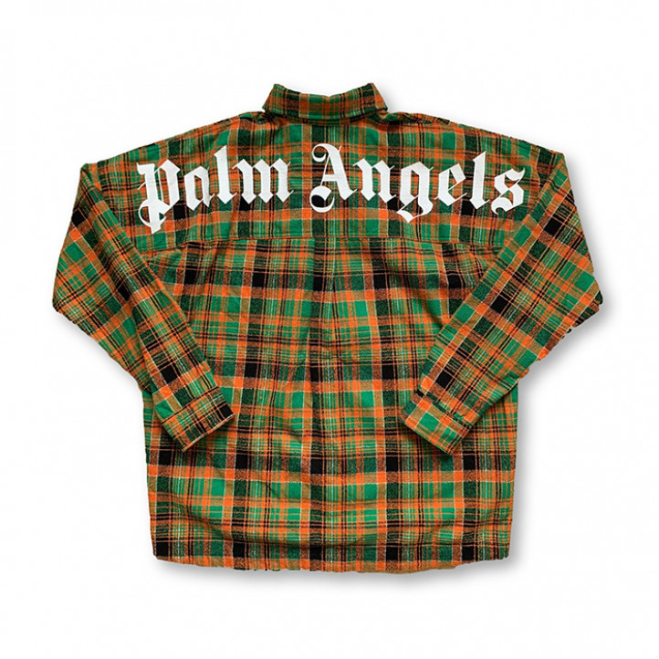 Palm Angels Checked Logo Print Shirt