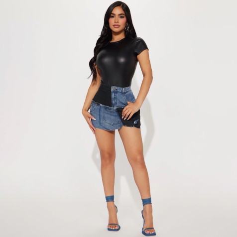 Юбка | Outta Pocket Denim Mini Skirt - Black Wash