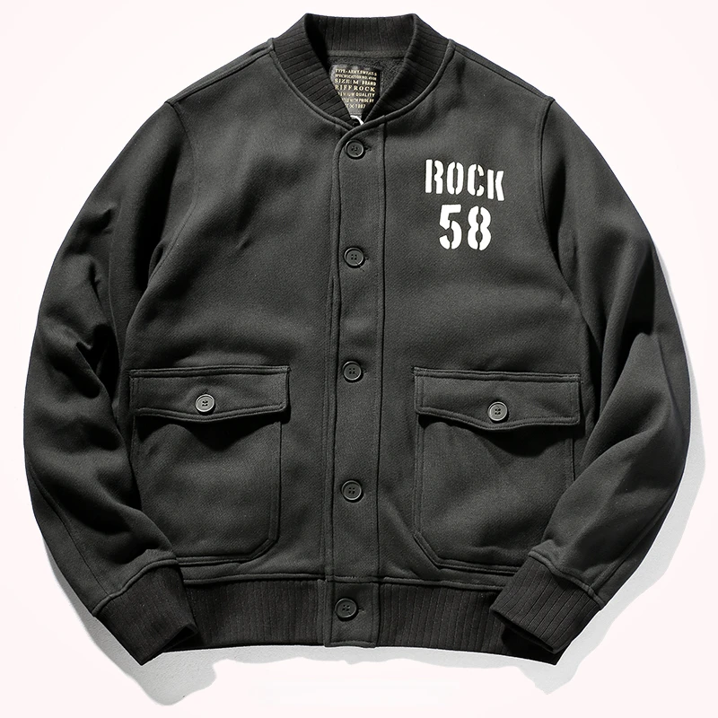 Rock 58 Retro Baseball Jacket "Black"