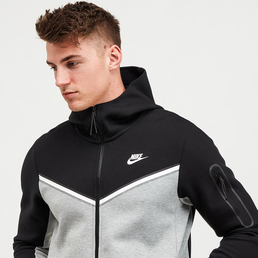 Nike Tech Fleece Full-Zip Hoodie | Black-Grey