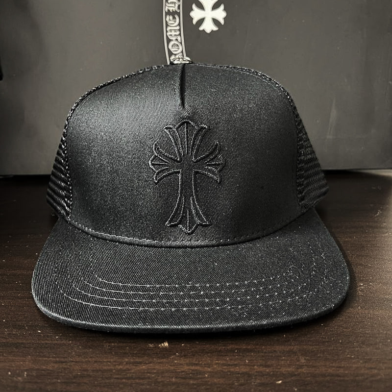 Chrome Hearts Cross Logo Trucker Hat "Triple Black"