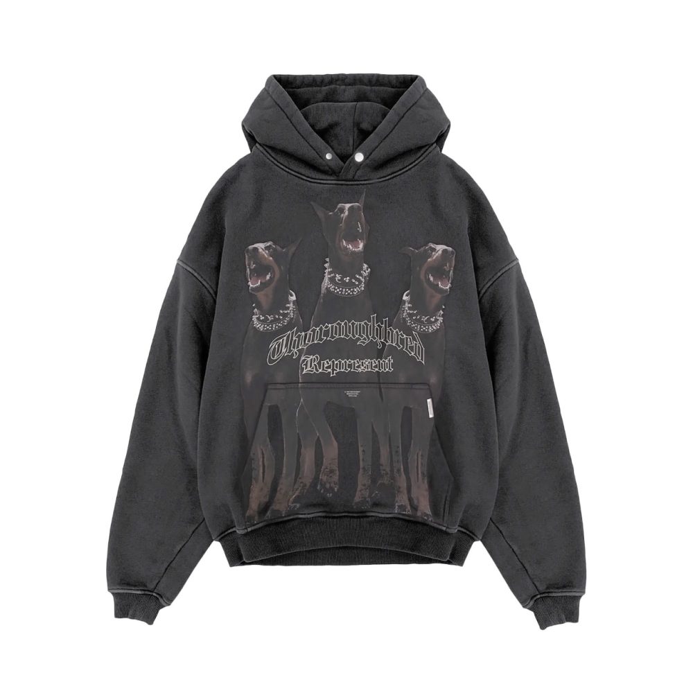 Represent Thoroughbred Hoodie "Washed Black"