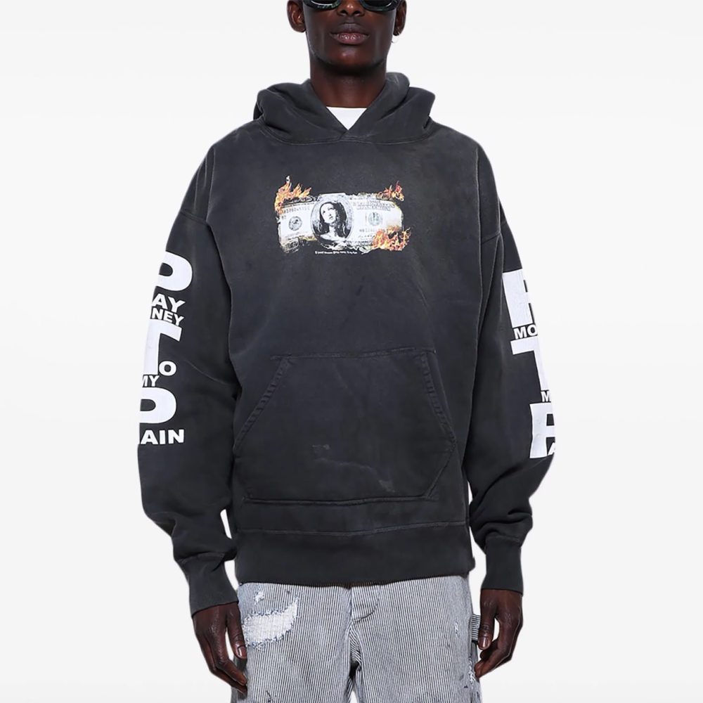 Saint Mxxxxxx Money Hoodie "Washed Black"