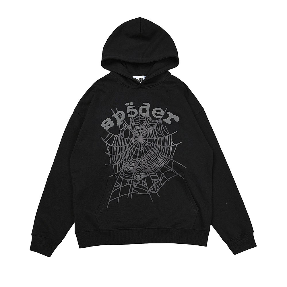 Sp5der OG Web Hoodie "Black/Grey"
