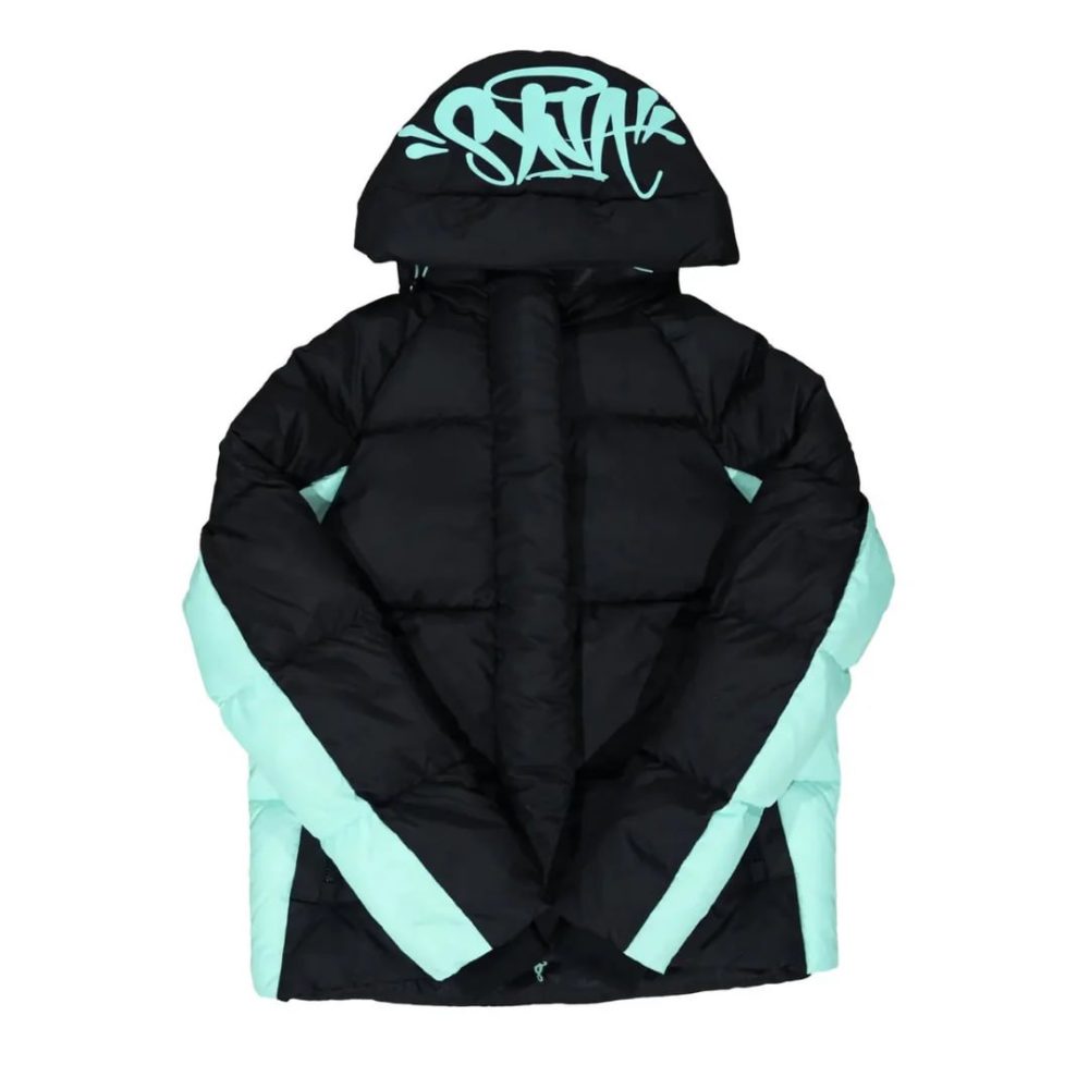 Syna World Logo Puffer Jacket "Black/Blue"