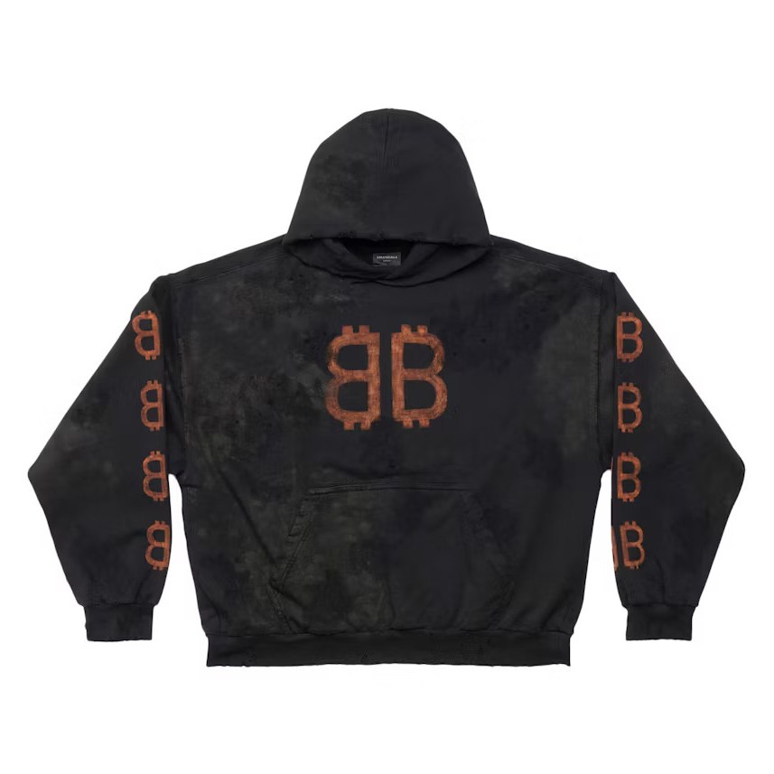 Balenciaga Crypto Hoodie "Distressed Black"