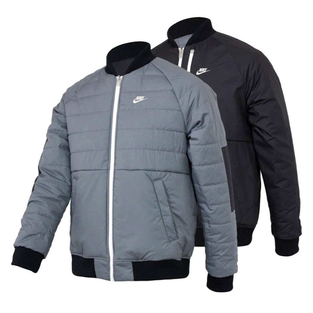 Nike Therma-Fit Legacy Reversible Bomber Jacket "Black/Grey"