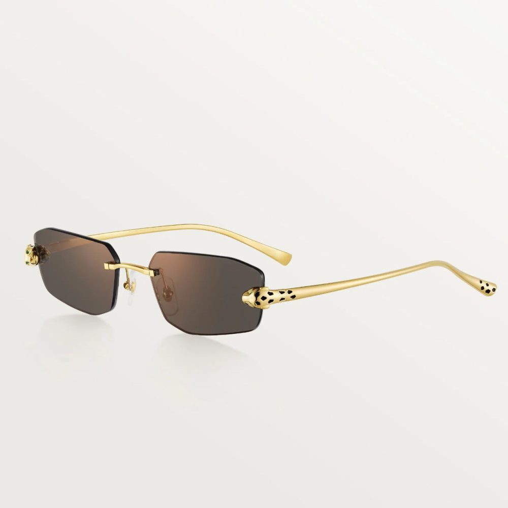 Panthère de Cartier Sunglasses "Gold/Dark Brown"