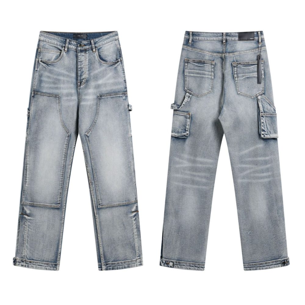 AMIRI Double Knee Carpenter Washed Blue Jeans
