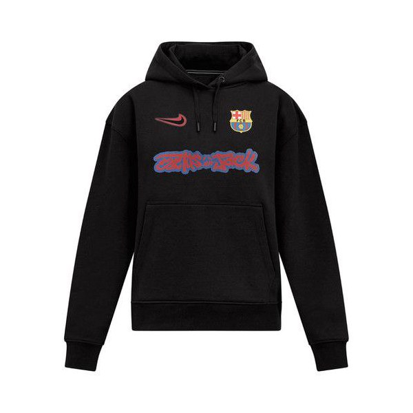 Travis Scott x Nike x FC Barcelona Spray Logo Hoodie "Black"